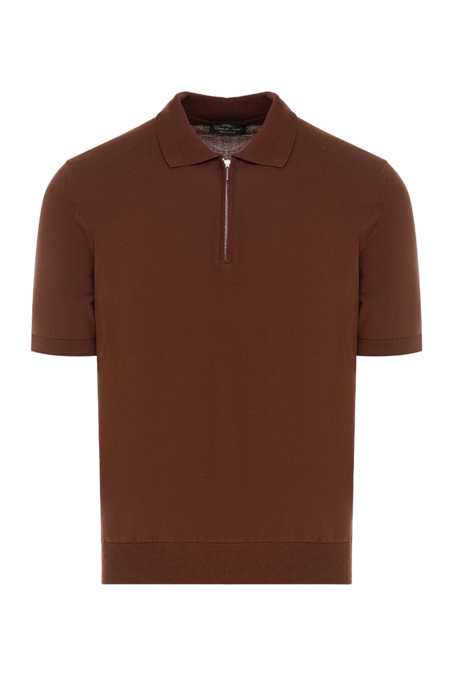 Cesare di Napoli men's brown polo shirt with a zipper. (markdown) 197014 - photo 1