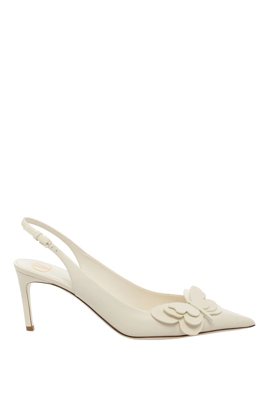 Valentino женские туфли на каблуке из кожи женские белые купить с ценами и фото 176982 - фото 1