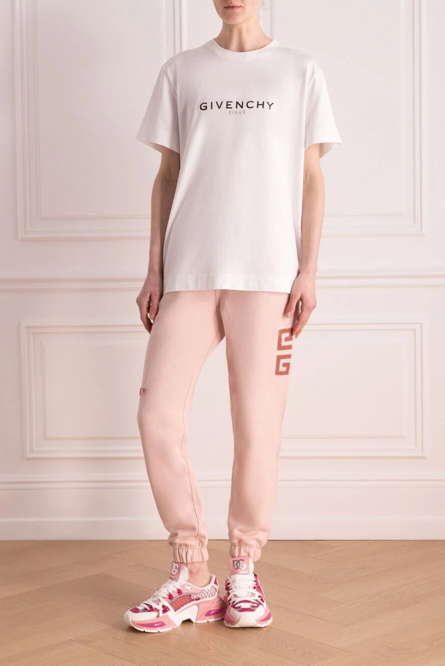 Givenchy женские брюки из хлопка женские розовые купить с ценами и фото 177012