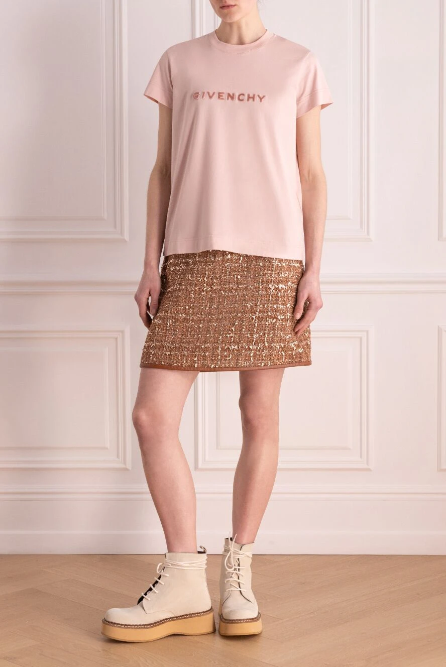 Givenchy женские футболка из хлопка женская розовая купить с ценами и фото 177013