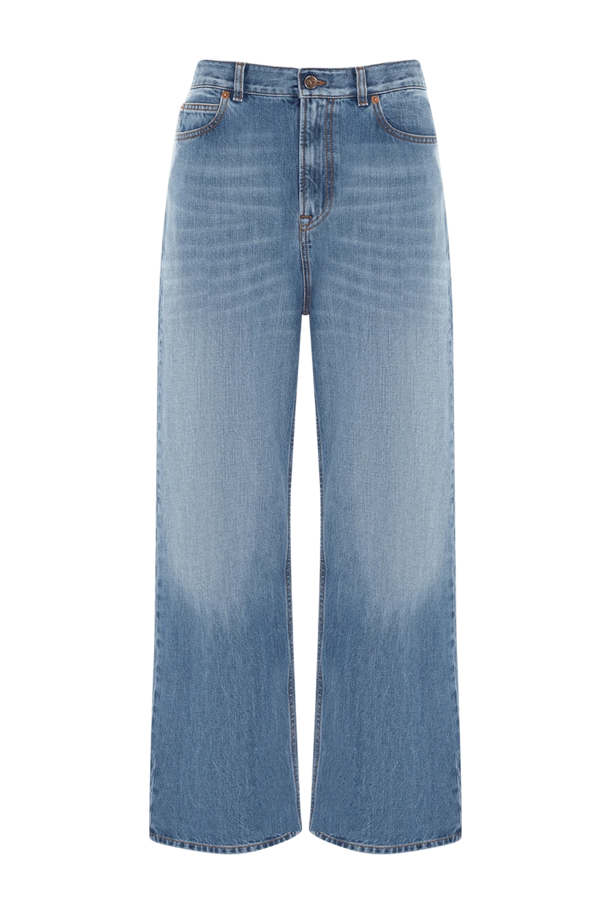 Valentino woman women's blue cotton jeans buy with prices and photos 177021