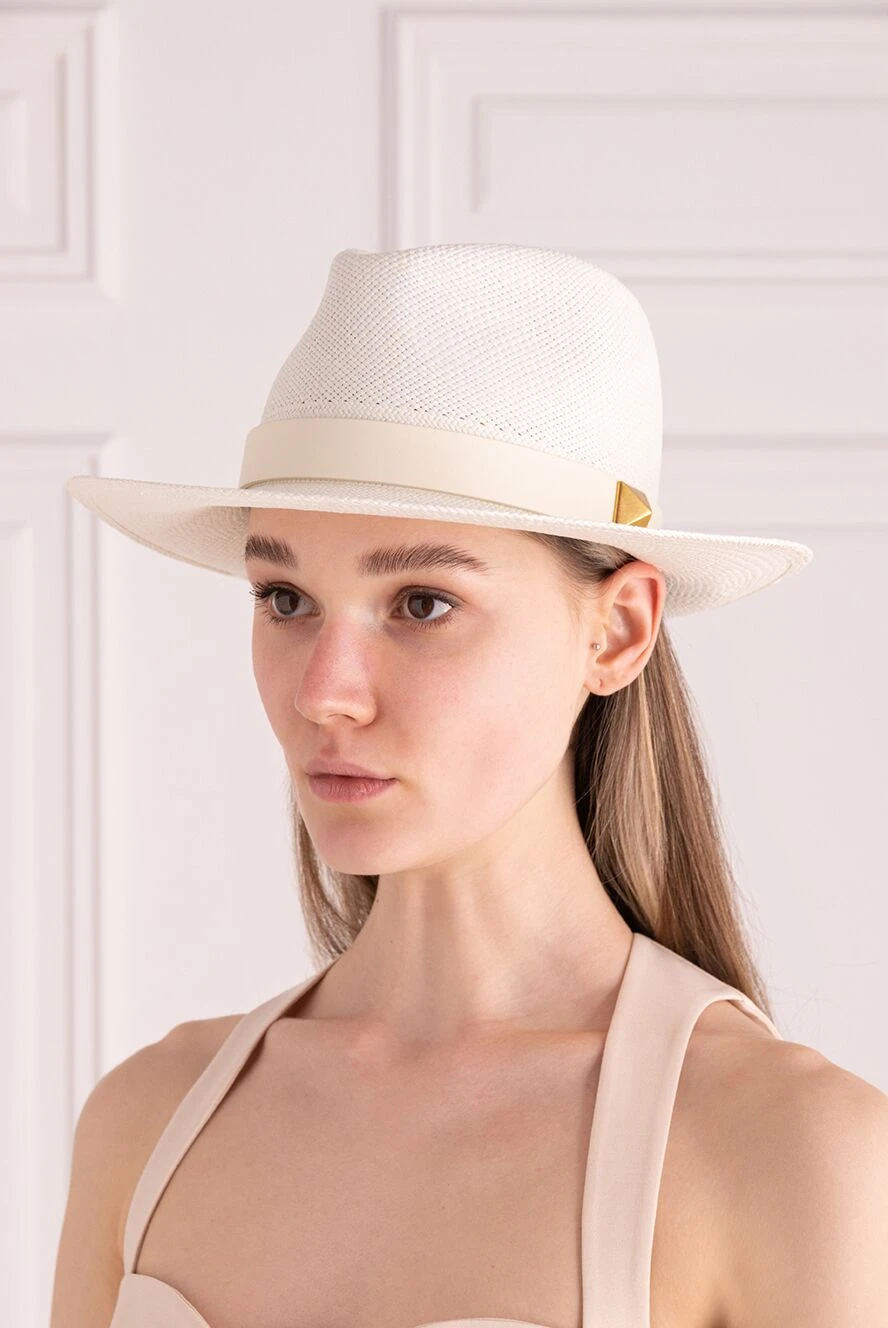 Valentino woman women's hat made of white straw buy with prices and photos 177030