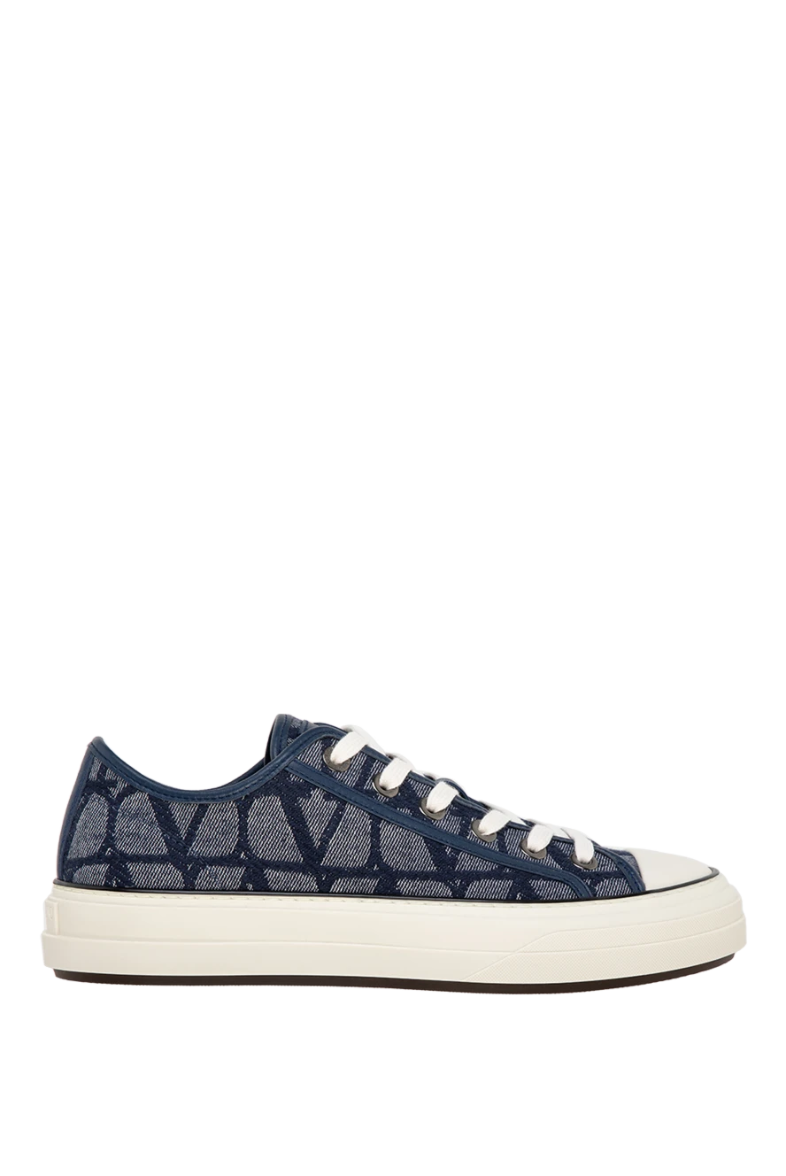 Valentino woman women's blue cotton and polyester sneakers buy with prices and photos 177032