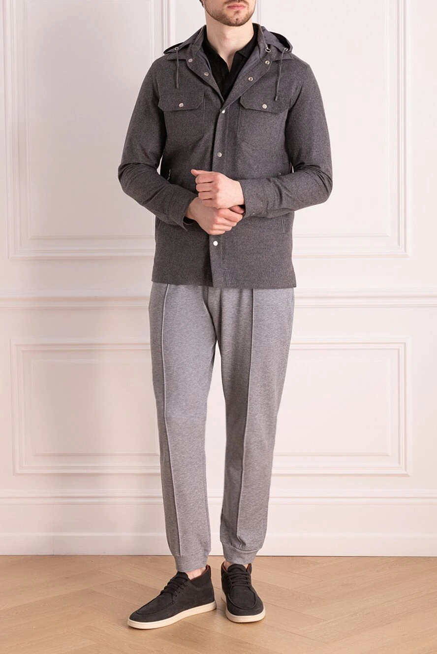 Seraphin man gray cashmere and nylon jacket for men buy with prices and photos 177081 - photo 2