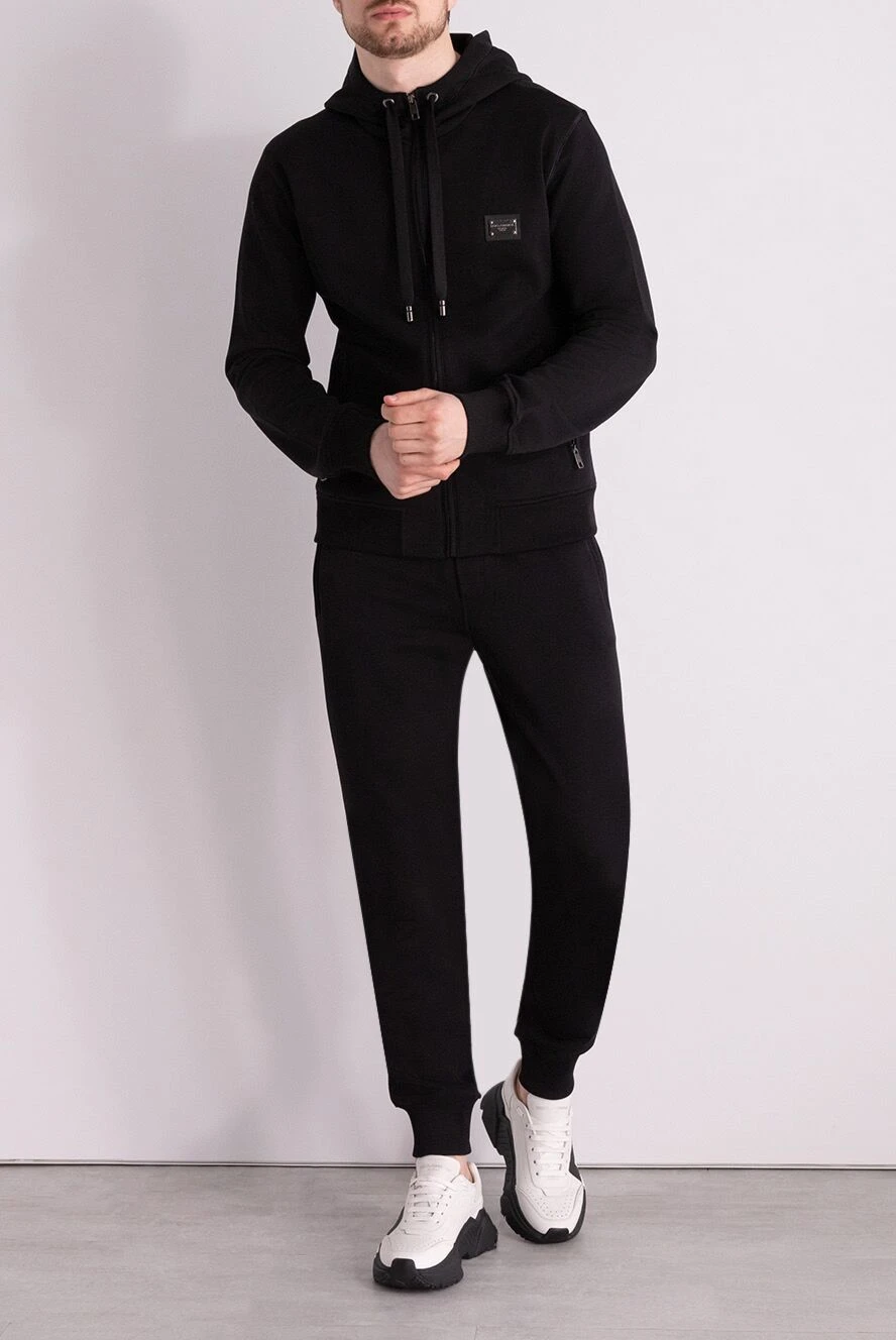 Dolce & Gabbana мужские прогулочный костюм из хлопка мужской черный купить с ценами и фото 177093