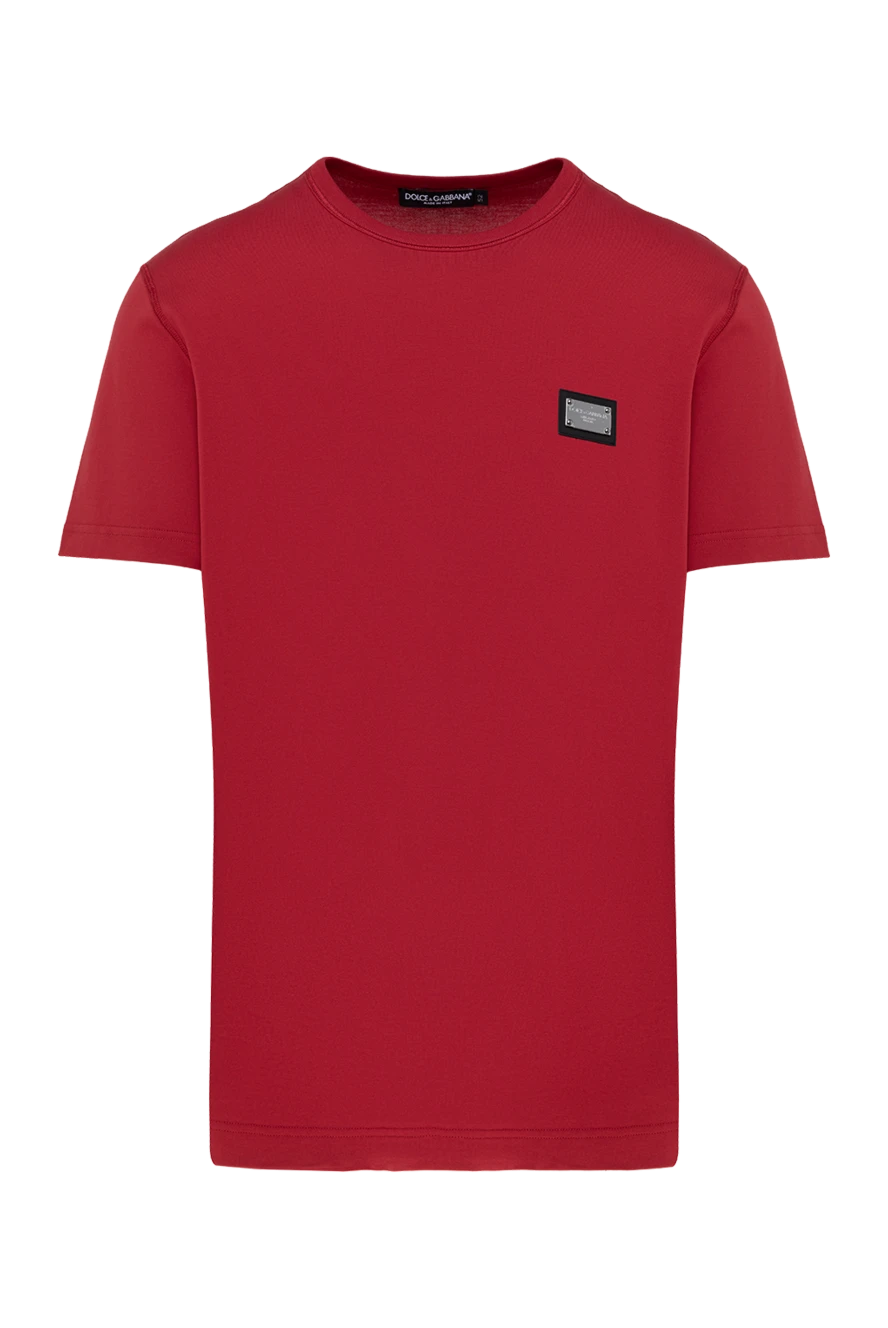 Dolce & Gabbana мужские футболка из хлопка мужская красная купить с ценами и фото 177107