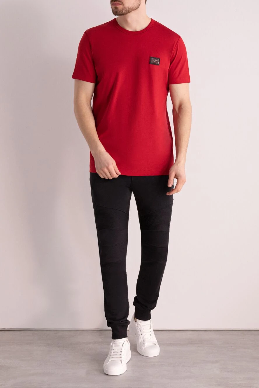Dolce & Gabbana мужские футболка из хлопка мужская красная купить с ценами и фото 177107