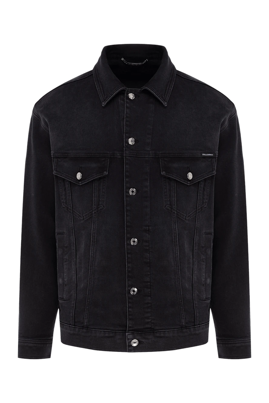 Dolce & Gabbana чоловічі куртка джинсова з бавовни та еластану чорна чоловіча купити фото з цінами 177110