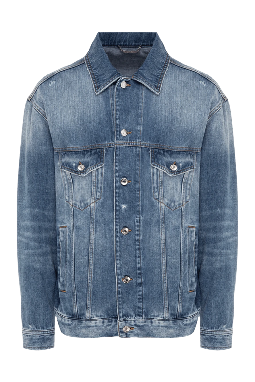 Dolce & Gabbana мужские куртка джинсовая из хлопка синяя мужская купить с ценами и фото 177111