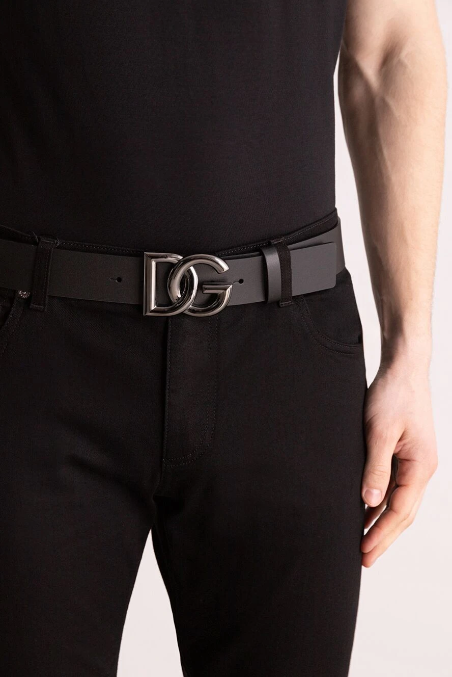 Dolce & Gabbana man men's black genuine leather belt buy with prices and photos 177116 - photo 2