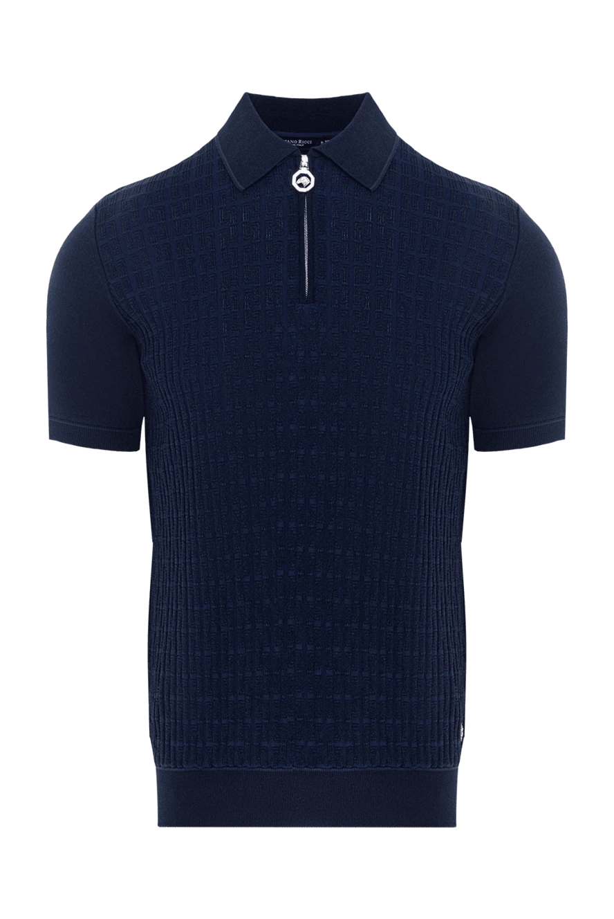 Stefano Ricci поло из шелка и хлопка мужское синий 177132 - фото 1