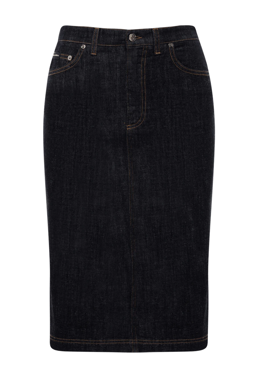 Dolce & Gabbana женские юбка джинсовая из хлопка и эластана женская синяя купить с ценами и фото 177210