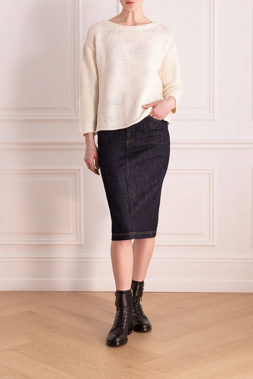Dolce & Gabbana женские юбка джинсовая из хлопка и эластана женская синяя купить с ценами и фото 177210 - фото 2