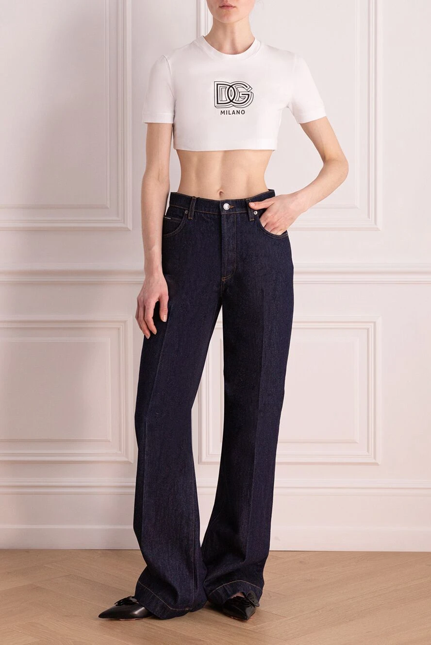Dolce & Gabbana женские джинсы из хлопка женские синие купить с ценами и фото 177212 - фото 2