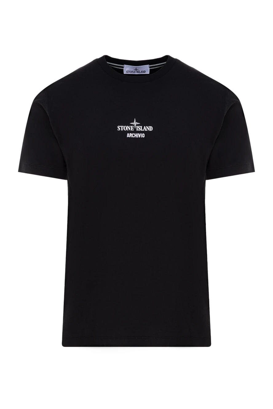 Stone Island мужские футболка из хлопка мужская черная купить с ценами и фото 177265