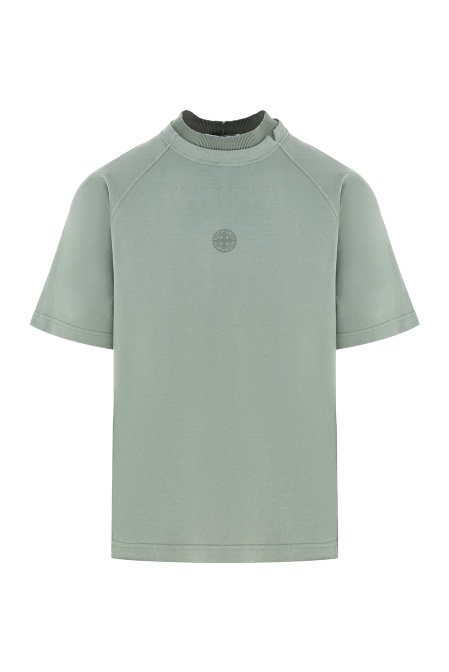 Stone Island мужские футболка из хлопка мужская зеленая купить с ценами и фото 177266 - фото 1