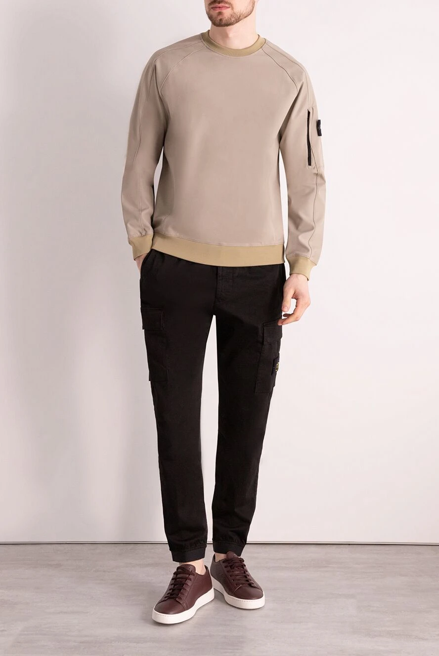 Stone Island man sweatshirt made of polyamide and elastane for men, beige buy with prices and photos 177274 - photo 2