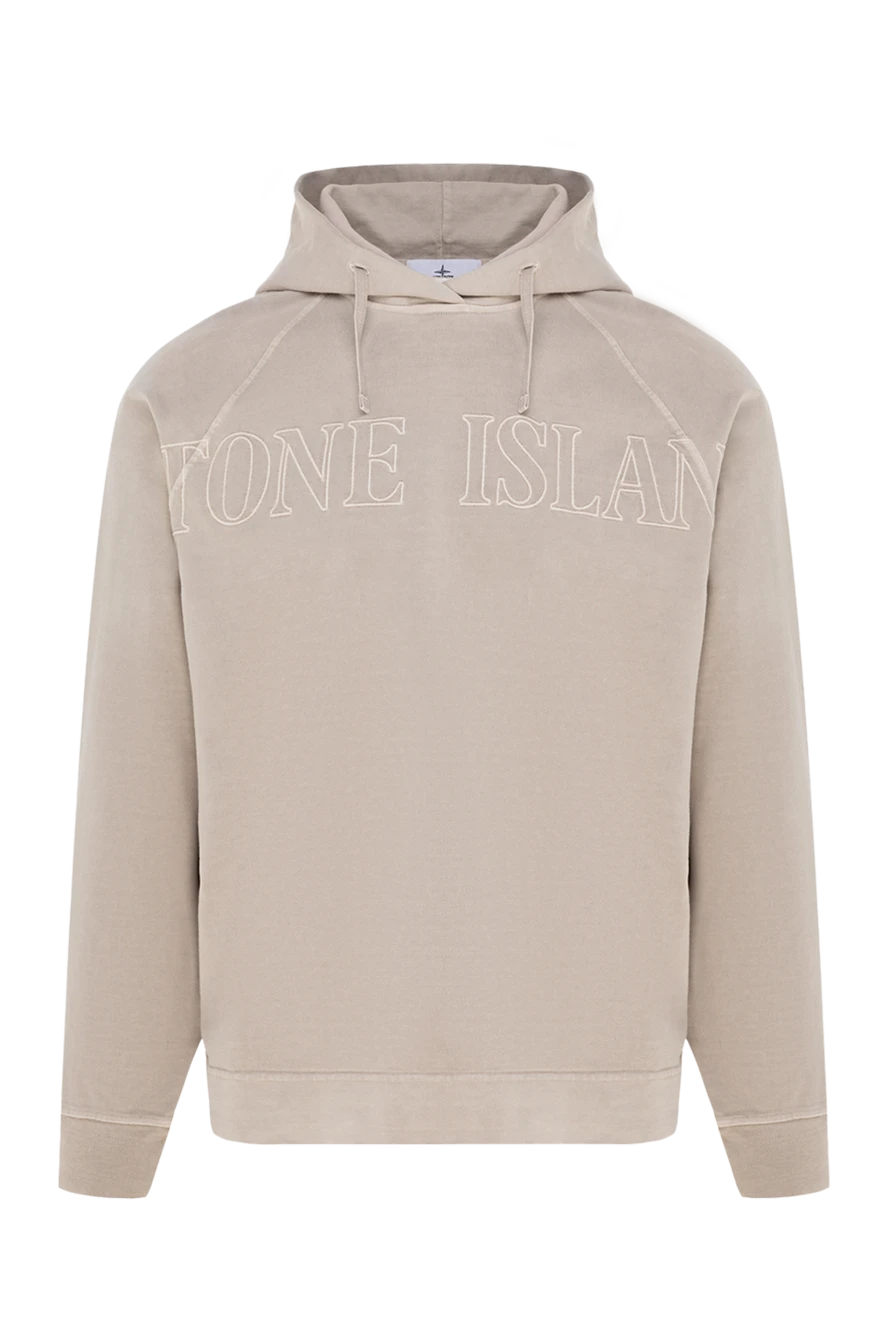 Stone Island man cotton hoodie for men, beige buy with prices and photos 177276 - photo 1