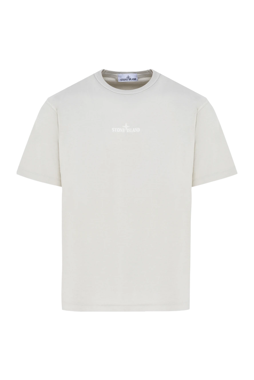 Stone Island мужские футболка из хлопка мужская бежевая купить с ценами и фото 177281