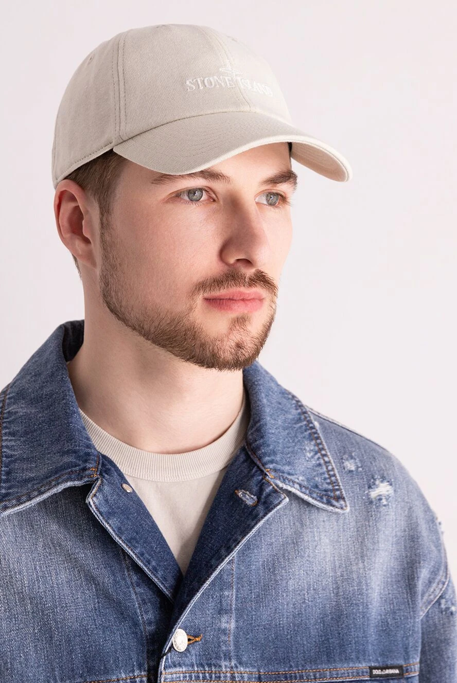 Stone Island man cotton cap for men, beige buy with prices and photos 177283
