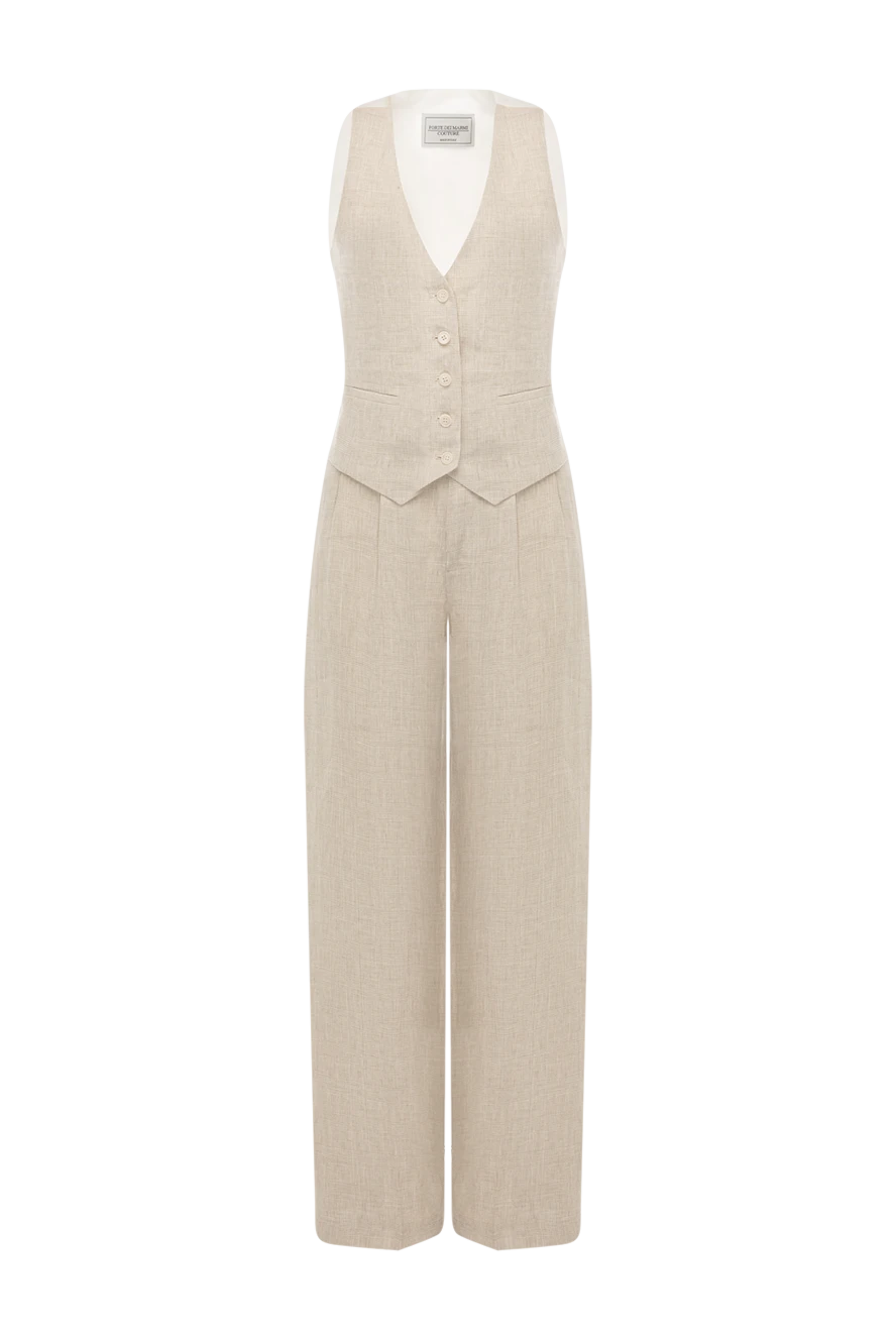 Forte dei Marmi Couture женские костюм с брюками из льна женский бежевый купить с ценами и фото 177296 - фото 1