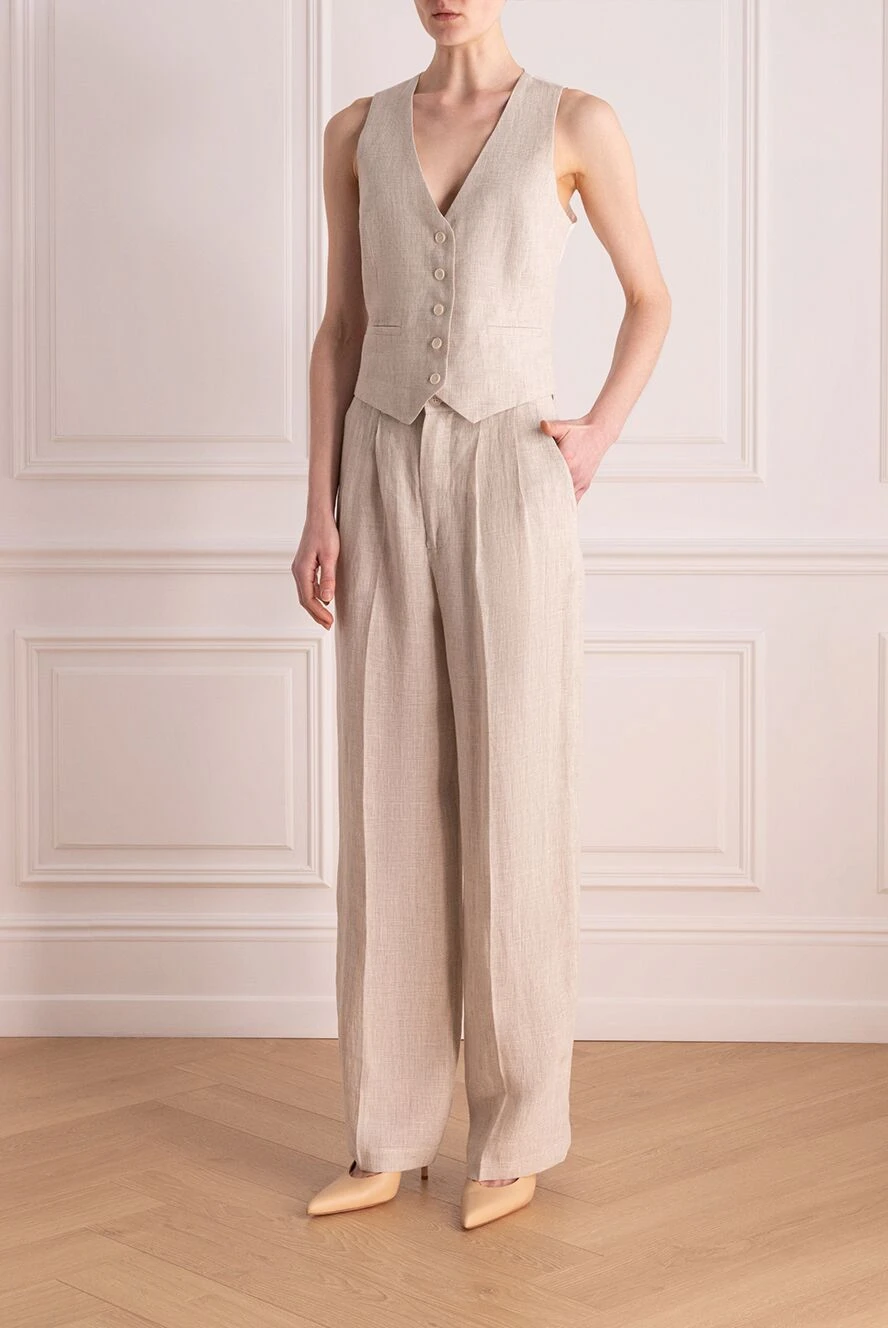 Forte dei Marmi Couture женские костюм с брюками из льна женский бежевый купить с ценами и фото 177296 - фото 2