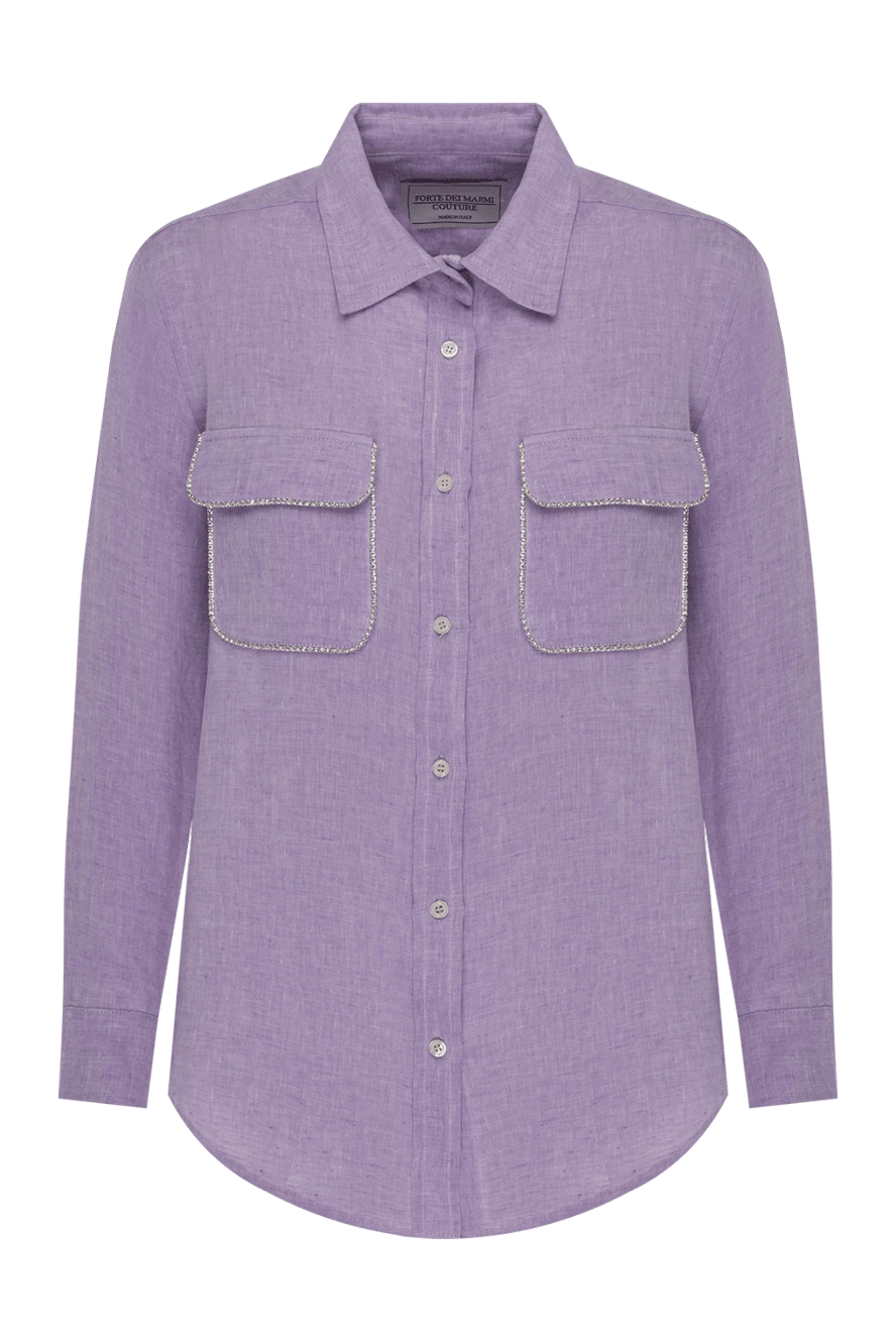 Forte dei Marmi Couture женские рубашка из льна женская фиолетовая купить с ценами и фото 177299