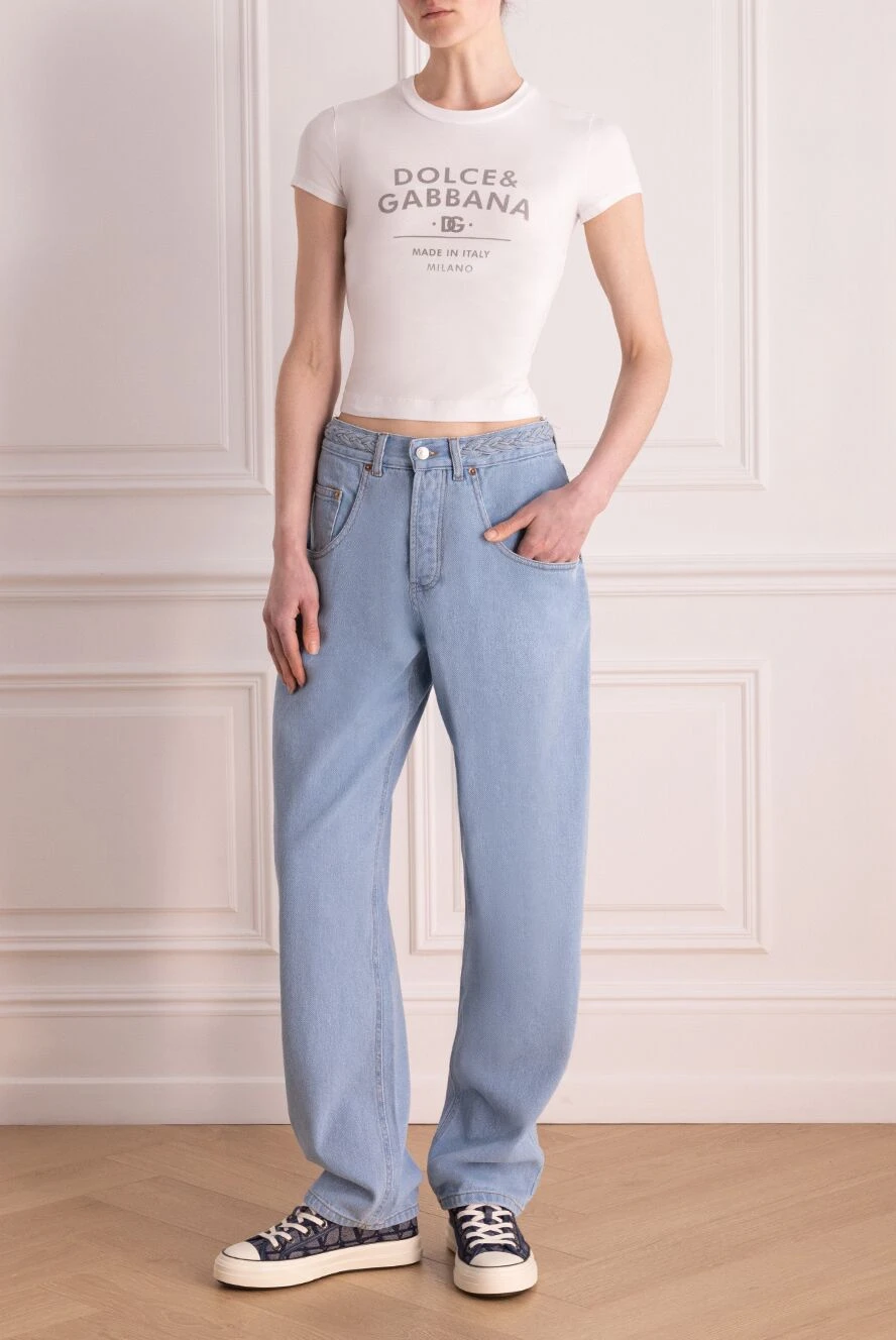 Forte dei Marmi Couture женские джинсы из хлопка женские голубые купить с ценами и фото 177300 - фото 2