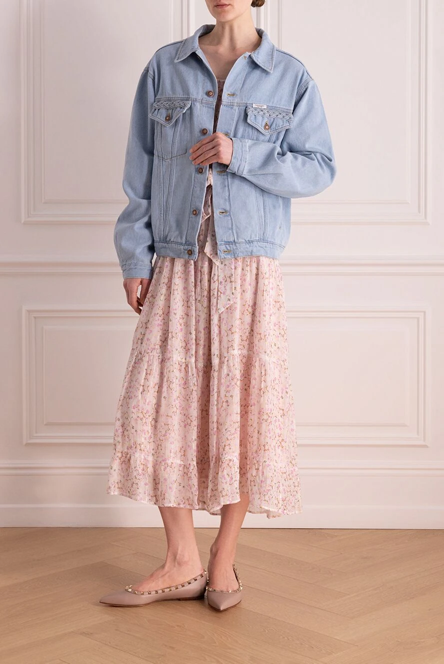 Forte dei Marmi Couture жіночі джинсова куртка з бавовни жіноча блакитна купити фото з цінами 177302
