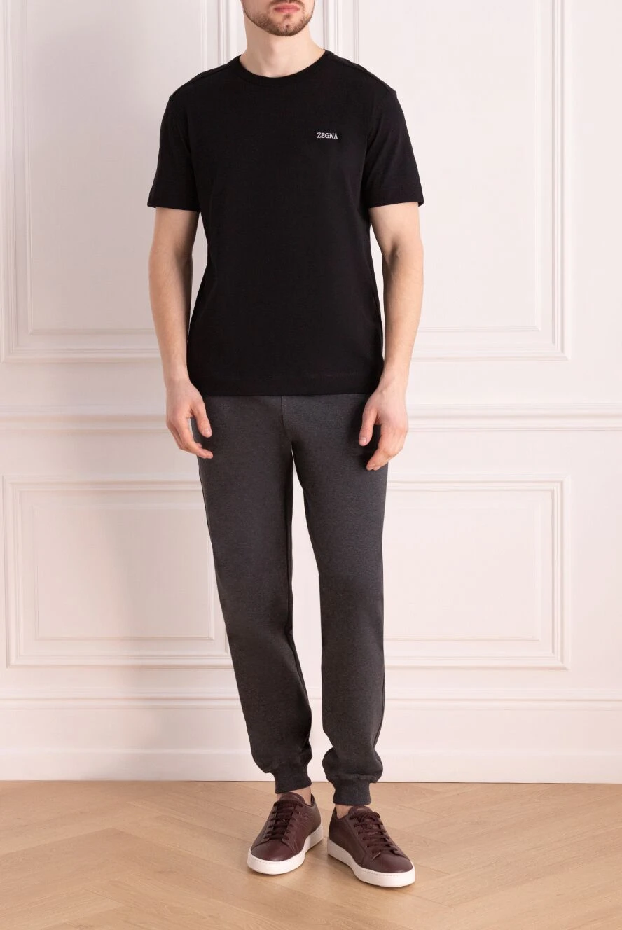 Ermenegildo Zegna man cotton t-shirt for men, black buy with prices and photos 177335 - photo 2