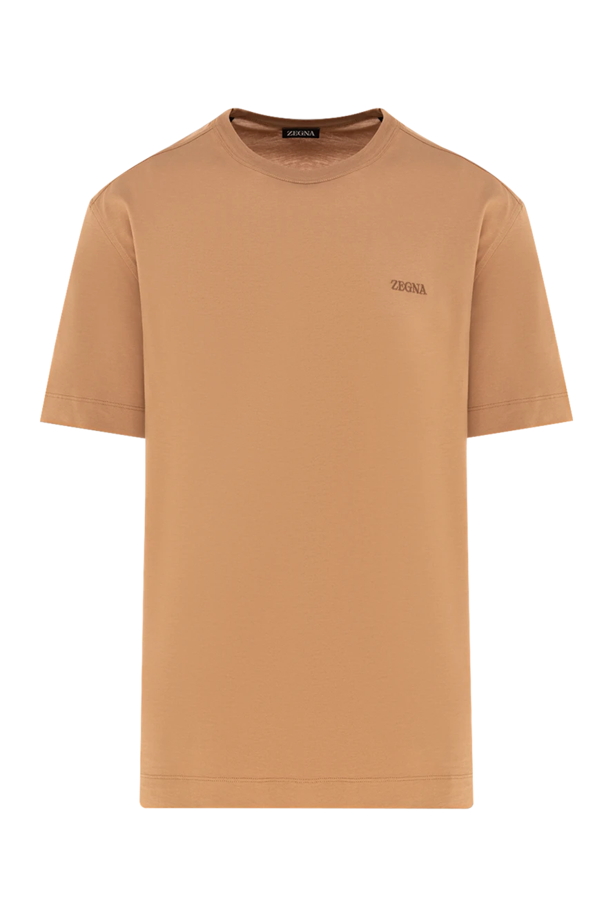 Ermenegildo Zegna чоловічі футболка з бавовни чоловіча коричнева купити фото з цінами 177337