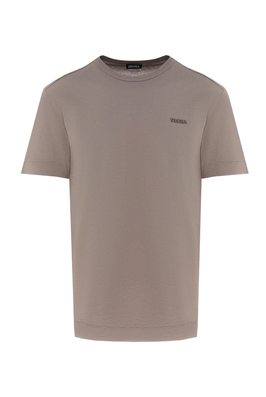 Ermenegildo Zegna мужские футболка из хлопка мужская коричневая купить с ценами и фото 177338 - фото 1