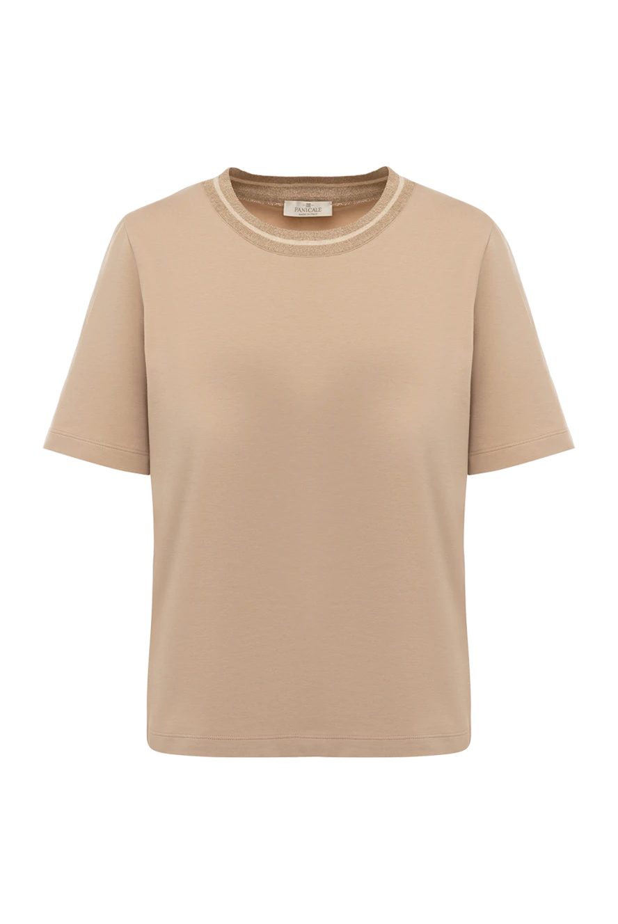 Panicale женские футболка из хлопка и эластана женская бежевая купить с ценами и фото 177349 - фото 1