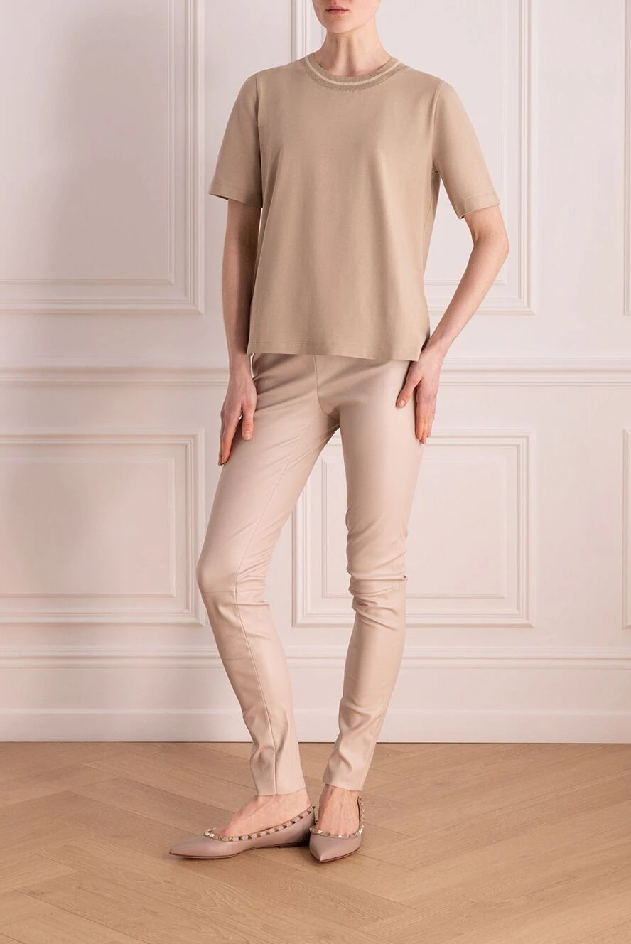 Panicale woman women's beige cotton and elastane t-shirt buy with prices and photos 177349 - photo 2