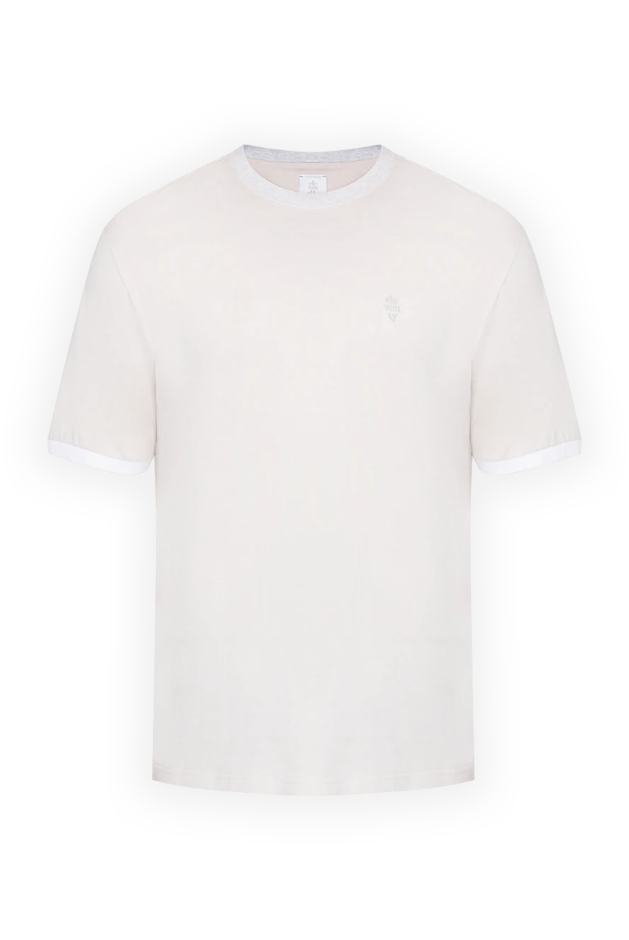 Eleventy men's beige cotton t-shirt with contrasting piping 177537 - photo 1