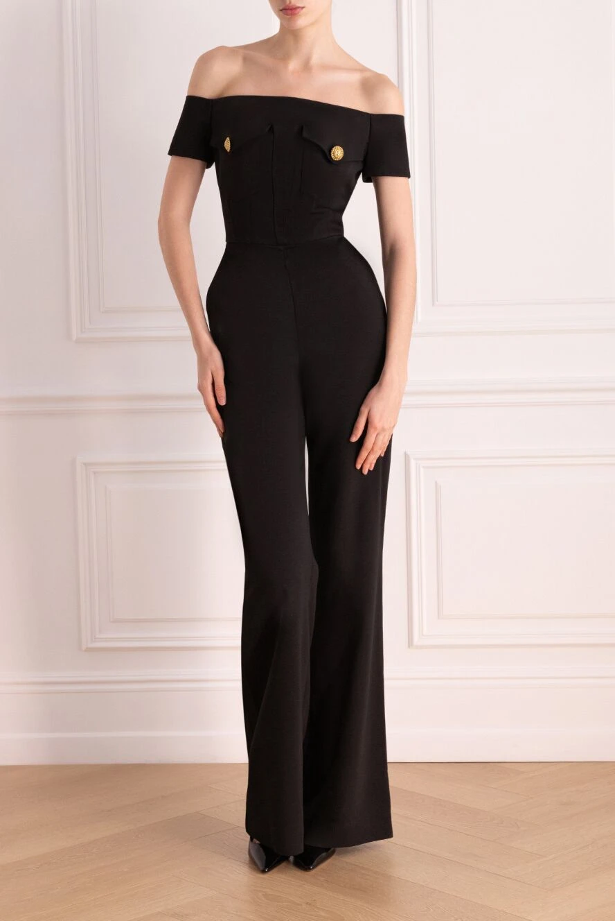Balmain woman black women's viscose and elastane jumpsuit buy with prices and photos 177569 - photo 2