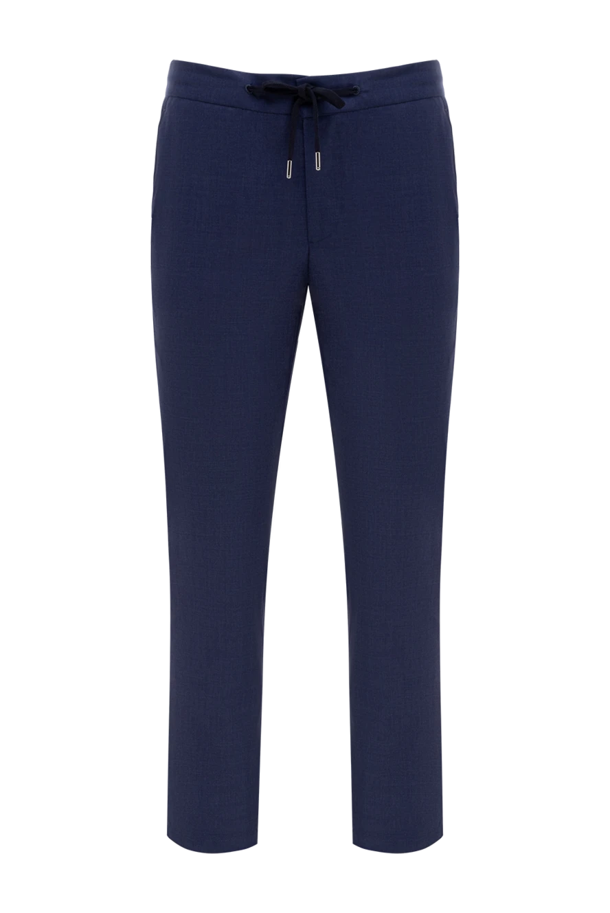 Cesare di Napoli мужские брюки из шерсти мужские синие купить с ценами и фото 177578