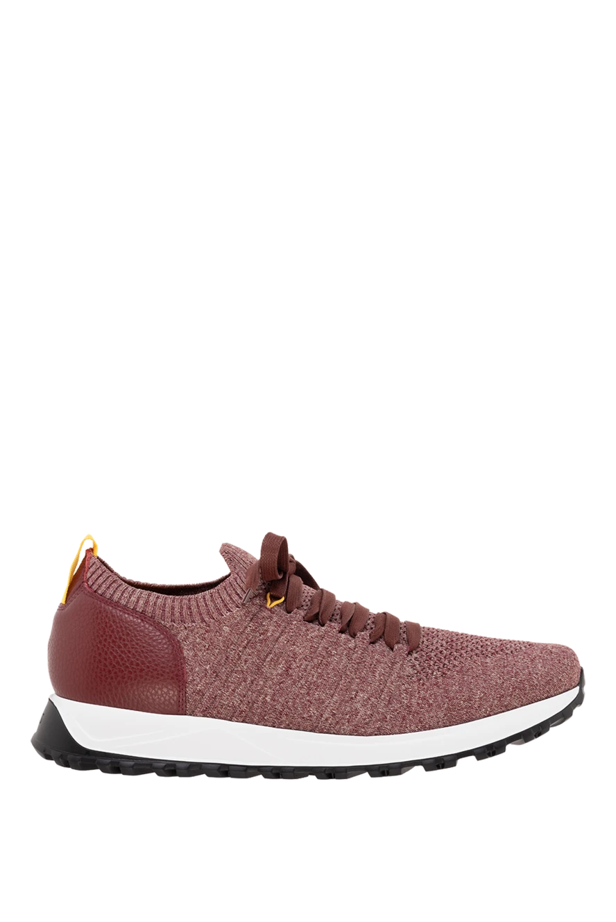 Doucal`s man men's burgundy textile and leather sneakers buy with prices and photos 177600 - photo 1