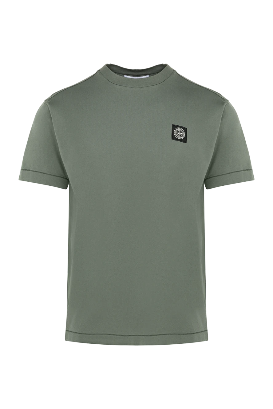 Stone Island мужские футболка из хлопка мужская зеленая купить с ценами и фото 177608 - фото 1