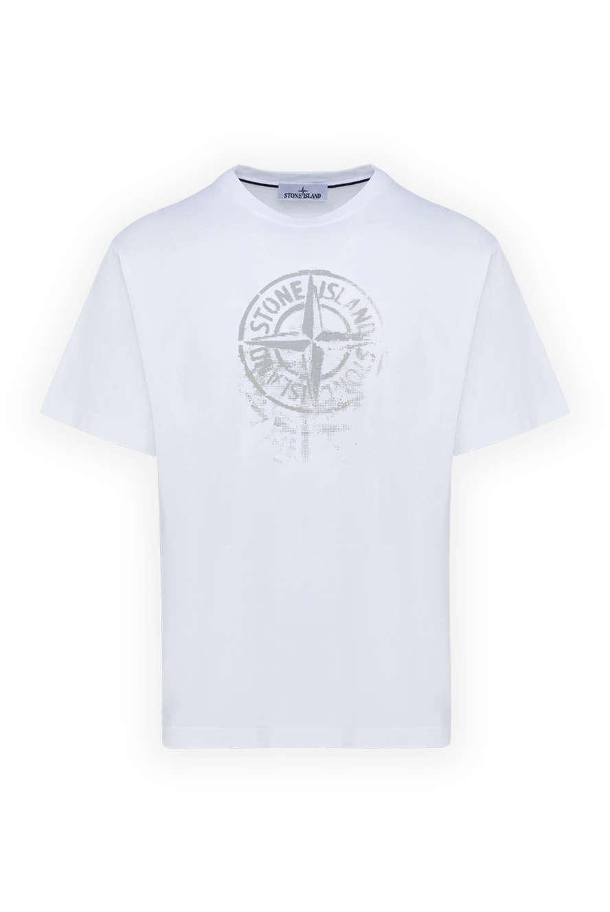 Stone Island мужские футболка из хлопка мужская белая купить с ценами и фото 177616