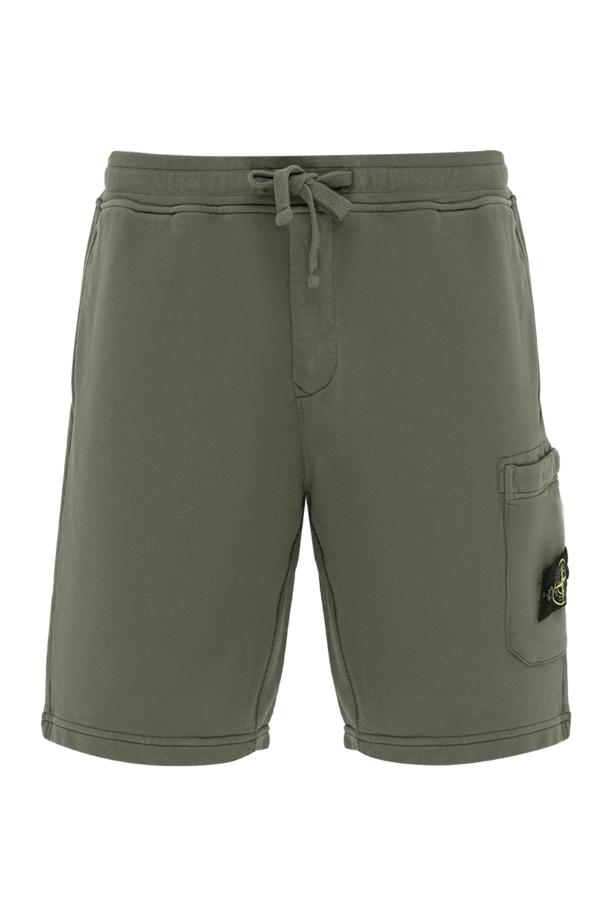Stone Island мужские шорты из хлопка мужские зеленые купить с ценами и фото 177621 - фото 1