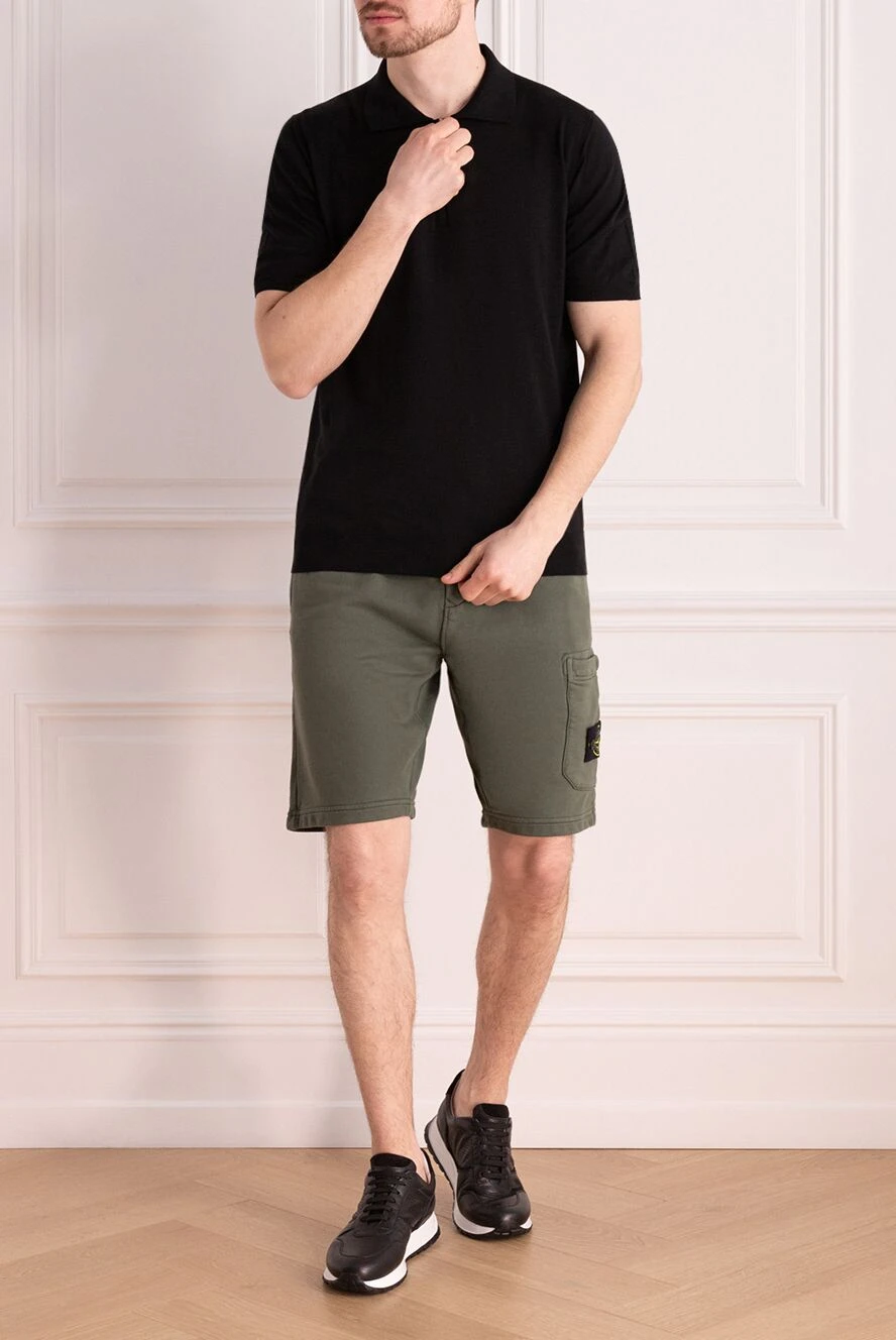Stone Island man men's cotton shorts green buy with prices and photos 177621