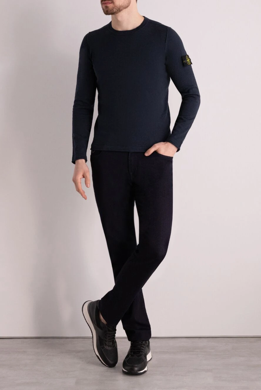Stone Island man men's blue long sleeve cotton jumper buy with prices and photos 177625 - photo 2