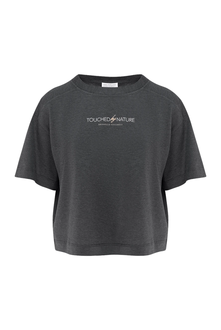 Brunello Cucinelli women's gray cotton t-shirt 177691 - photo 1