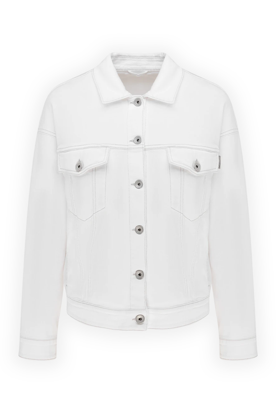 Brunello Cucinelli denim jacket made of cotton and elastane for women white 177695 - photo 1