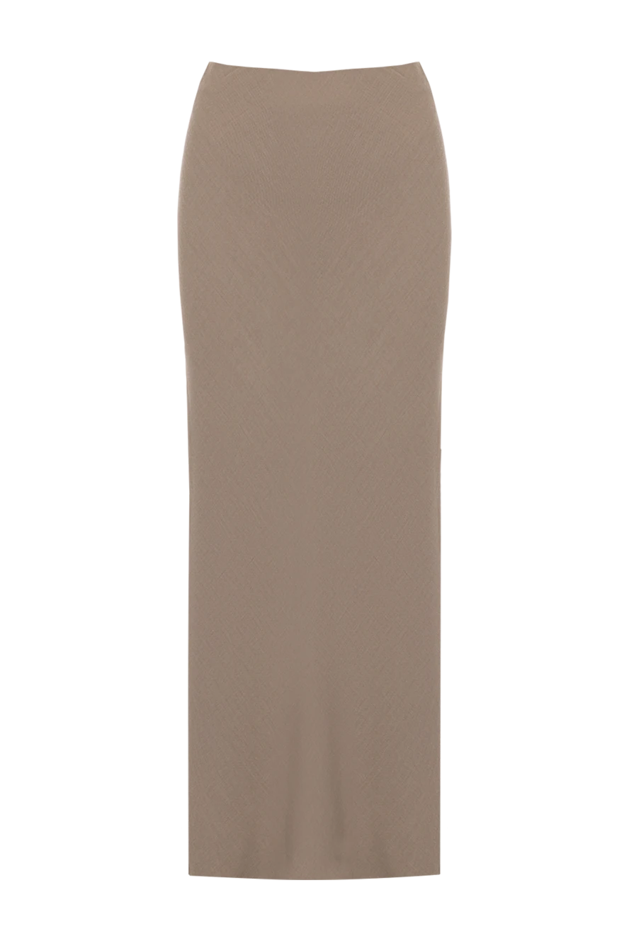 Brunello Cucinelli maxi skirt made of viscose and linen for women beige 177700 - photo 1