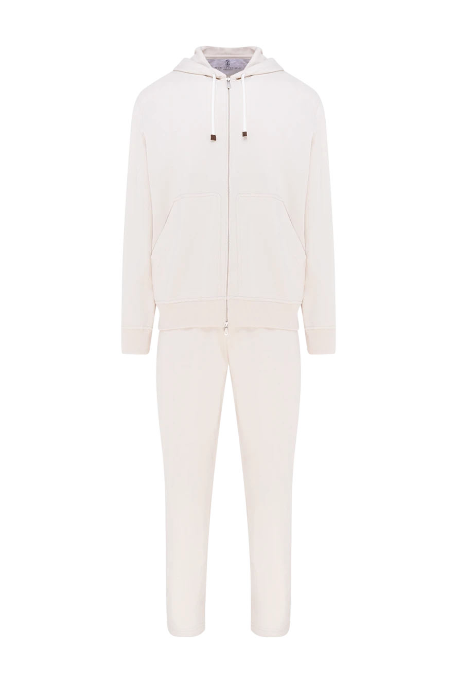 Brunello Cucinelli костюм прогулянковий їх бавовни та поліаміду чоловічий бежевий 177710 - фото 1