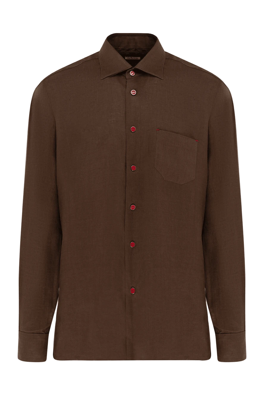 Kiton brown linen shirt for men 177717 - photo 1