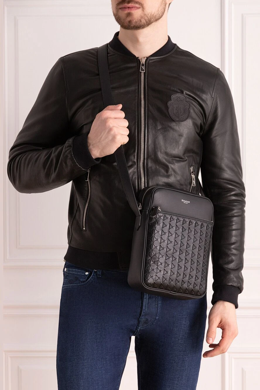 Serapian мужские сумка из натуральной кожи мужская черная купить с ценами и фото 177734 - фото 2