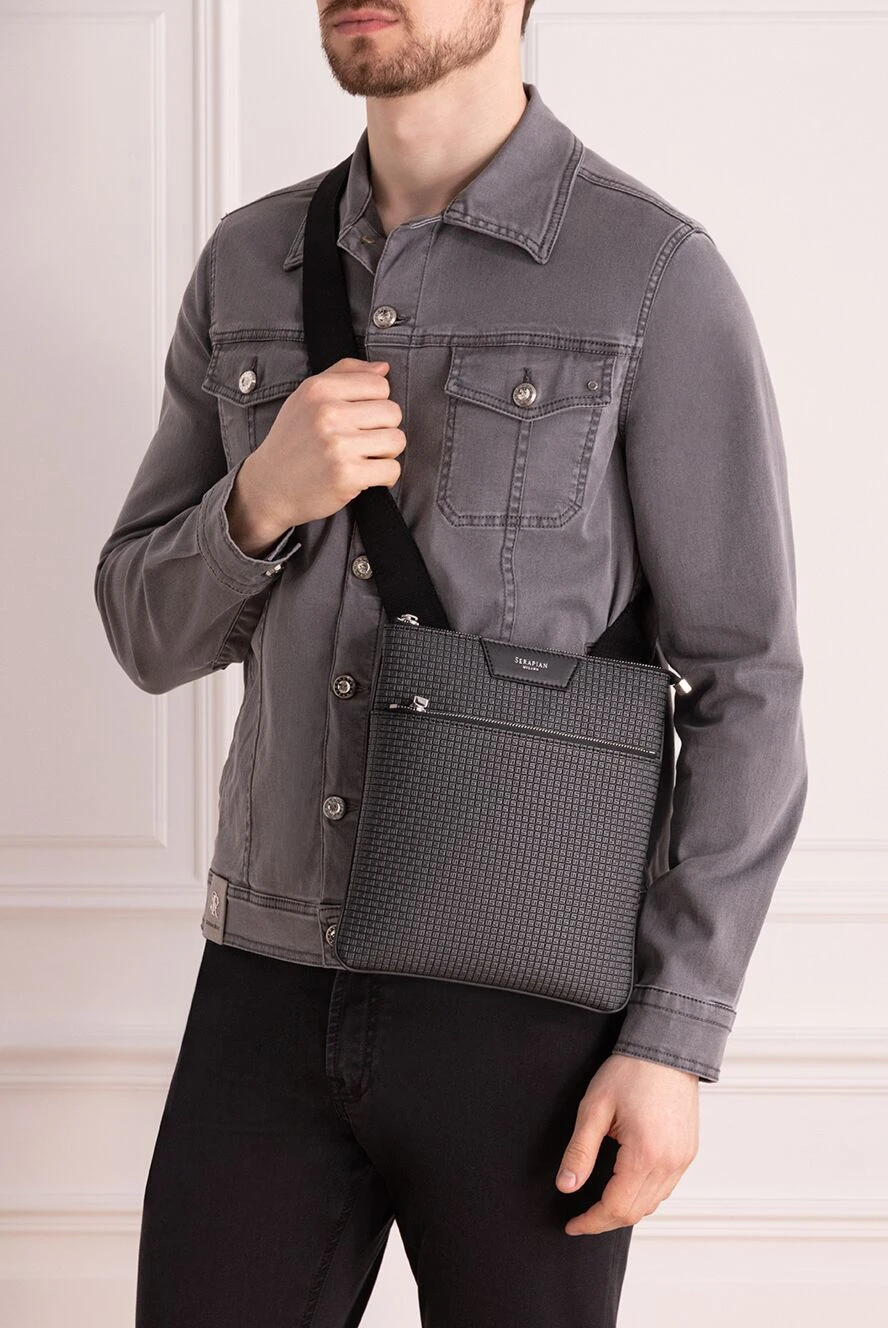 Serapian мужские сумка из натуральной кожи мужская черная купить с ценами и фото 177743 - фото 2